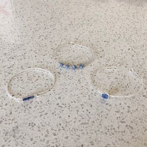 Set of 3 Blue Marble Bracelets